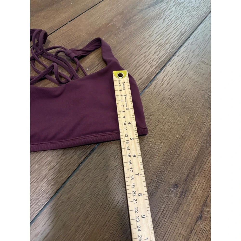 Lululemon Free to Be Bra Wild Women's 4 Goodnight Plum Strappy Sports Bra